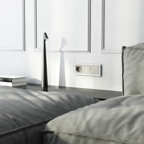 Сенсорный выключатель одноклавишный с подсветкой (дымчатый) Werkel W4512014