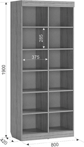 Форсаж Стеллаж, цвет дуб крафт золотой/белый Mebelson (арт.MKF-03.2725)