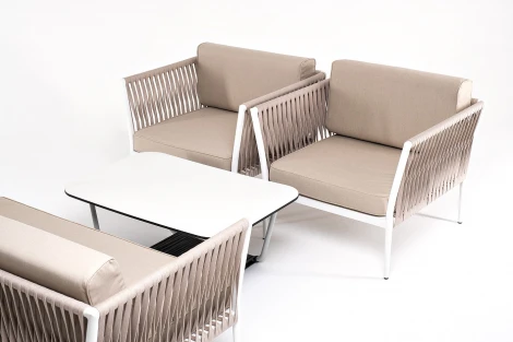 "Касабланка" лаунж-зона плетеная из роупа 4-местная, цвет серо-коричневый 4SIS арт.УТ-00007280