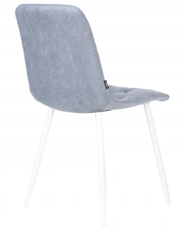 Стул обеденный DOBRIN CHILLY ROMBO (Серо-голубой Simple 26, основание белый) 006 ROMBO, цвет сиденья серо-голубой основания белый
