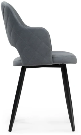Стул Woodville на металлокаркасе Гутрид ромбы сзади без складок серый / черный 507226