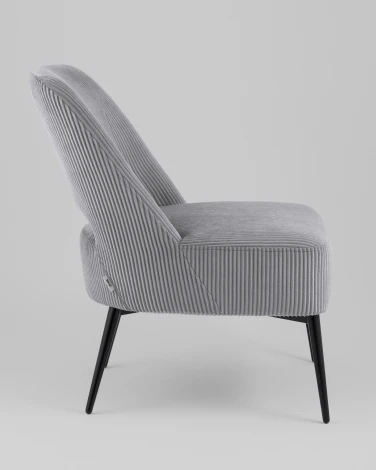 Кресло лаунж Stool Group Бостон велюр рельефный светло-серый арт.УТ000039985