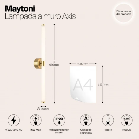 Бра Maytoni Axis MOD106WL-L16G3K (LED, 220V, круглые)