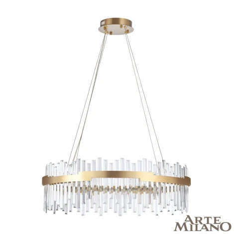 Подвесная люстра Arte Milano Venezia 312011/D800 BS (регулировка яркости, LED, 220V, хрусталь, пульт управления, на тросе, круглые)