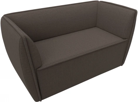 Диван кухонный прямой Бергамо 2-х местный (Коричневый/Рогожка) Лига Диванов арт.123704