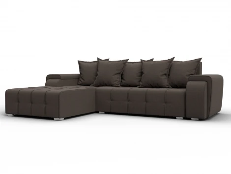 Диван угловой Лига-121 левый угол (ДСП,Брус,Рогожка/Коричневый) Лига Диванов 137341L