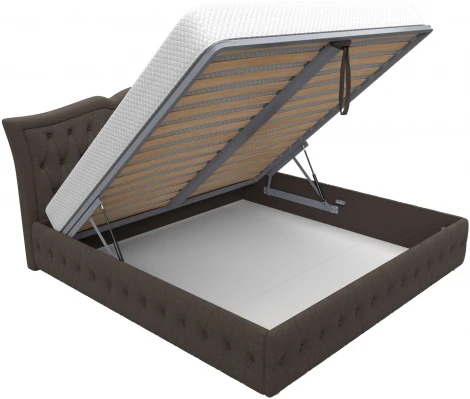 Кровать интерьерная Герда 200 (Коричневый/Рогожка) Лига Диванов арт.123071