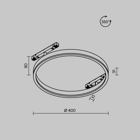Трековый светильник магнитный однофазный 24W 48V Maytoni Rim TR227-2-24W3K-B (LED, кольцо)