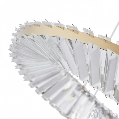 Подвесной светильник Arte Milano Venezia 318311/D600 GD (регулировка яркости, LED, 220V, хрусталь, пульт управления, на тросе, кольцо)