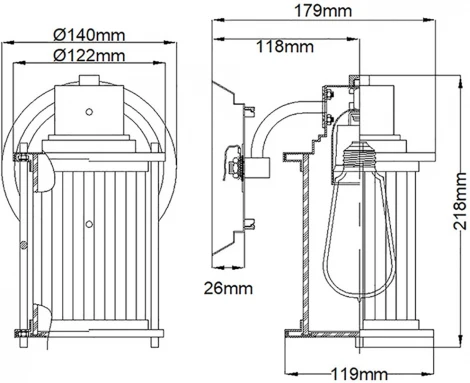 Бра Quoizel Riggs QZ-RIGGS1-BATH-WS (220V, IP44)