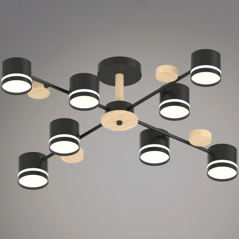 Потолочная люстра на штанге Reluce 68730-0.3-08 GX53 BK+WOOD