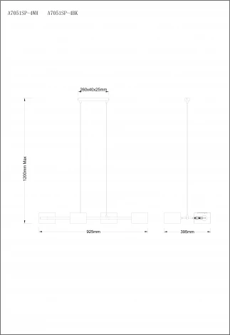 Потолочная люстра на штанге Arte Lamp Sebastian A7051SP-4BK