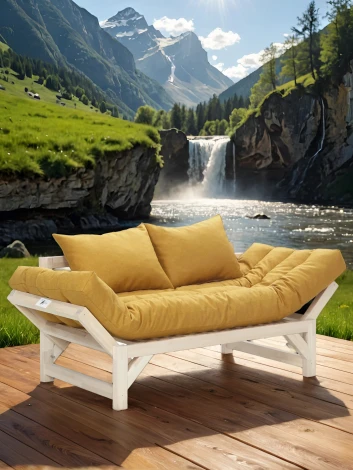 Диван Бинго ткань savana plus yellow, каркас лак Mebelik арт.009293