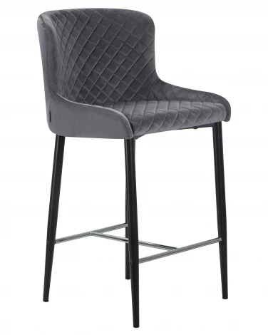 Стул полубарный CHRISTIAN'65 (черные ножки, темно-серый велюр (V108-91))
