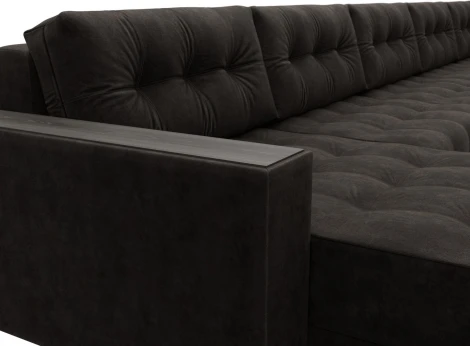 Диван П-образный с декором Лига-049 НПБ Мегалонг Лига Диванов (Велюр) арт.128533