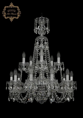 Подвесная люстра Art Classic 11.11 11.11.10+5.240.2d.XL-85.Cr.Sp (220V, хрусталь, на цепи, подсвечник, свеча)