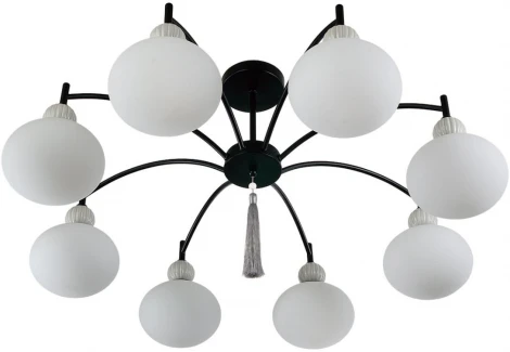 Потолочная люстра на штанге Lumion Gloriya 8273/8C черный/серый/белый, металл/керамика/стекло Е14 8*40W 220V (шарики)