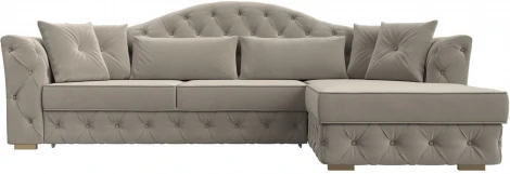 Диван угловой Артис правый угол (Бежевый/Микровельвет) Лига Диванов арт.121594