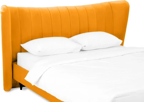 Кровать Queen II Agata L ОГОГО (арт.574738), (Ткань/Желтый)