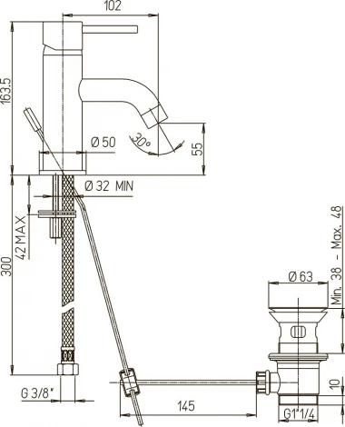 Смеситель Paini Cox 78CR211 для раковины
