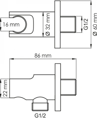 Шланговое подключение Wasserkraft A083 с держателем