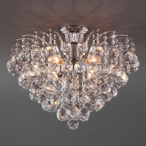 Потолочная люстра Eurosvet Ostiniya 3299/6 хром / прозрачный хрусталь