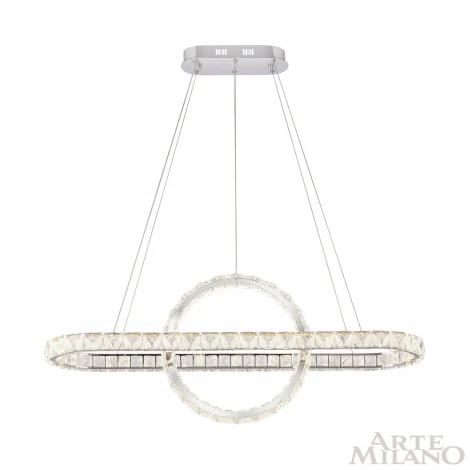 Подвесной светильник Arte Milano Venezia 311311/L1000 NI (регулировка яркости, LED, 220V, хрусталь, пульт управления, на тросе, кольцо)