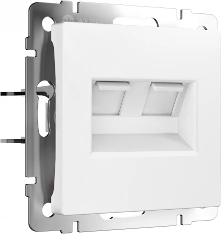 Розетка двойная Ethernet RJ-45 (белый матовый) Werkel W1181161 (a062408)