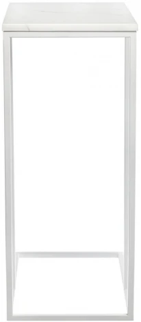 Придиванный столик Loft 50x30см, белый мрамор с белыми ножками Bradex Home RF 0359