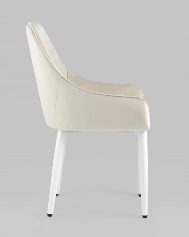 Стул Stool Group Диана велюр кремовый ножки белые УТ000031292