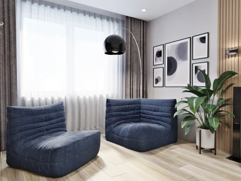 Диван Dreambag Маршмеллоу Синий 2 секции 7412800