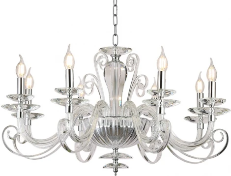 Подвесная люстра Newport 8570 8578/C chrome (220V, на цепи, подсвечник, свеча)