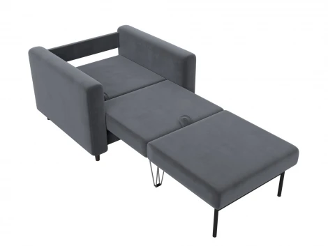 Кресло Лига-070 (ЛДСП,Брус,Фанера/Дерево/Велюр/Серый) Лига Диванов 132559