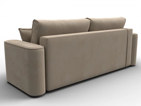 Диван прямой Лига-118 НПБ (ДСП,ЛДСП,Брус,Фанера,Велюр/Бежевый) Лига Диванов 137072