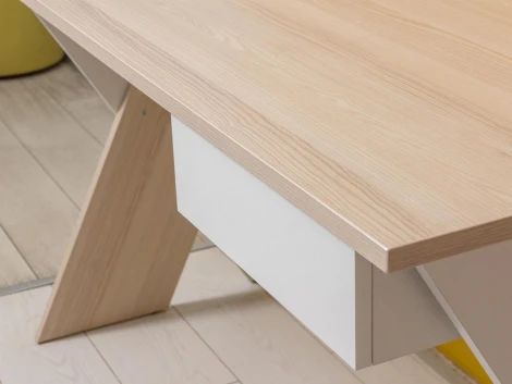 Стол рабочий Xeno ОГОГО 331818 (ясень коимбра, белый)