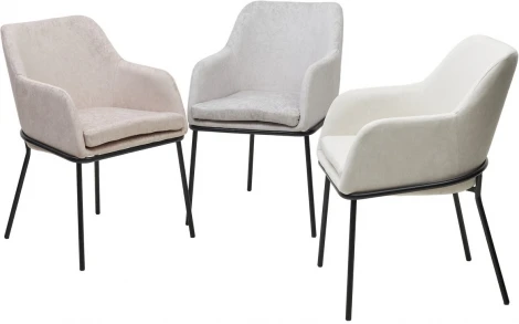 Стул M-City АЛИСТЕР, цвет RAIN 1 молочный велюр / черный каркас