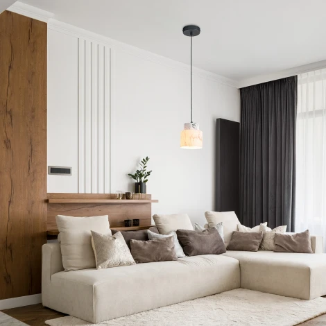 Подвесной светильник Escada 1173/1S E27*60W Black/Marble white