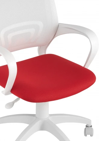 Кресло офисное TopChairs ST-BASIC-W красная ткань крестовина белый пластик УТ000036062
