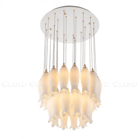 Потолочная люстра каскадная Cloyd Argana 11235 (цветы, птички)