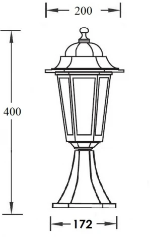 Наземный фонарь IP44 Oasis Light PETERSBURG EM 79804EM Bl (220V, фонарь)