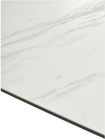 Стол M-City ESTEBIO 160 KL-99 Белый мрамор матовый, итальянская керамика/ Серый металлик