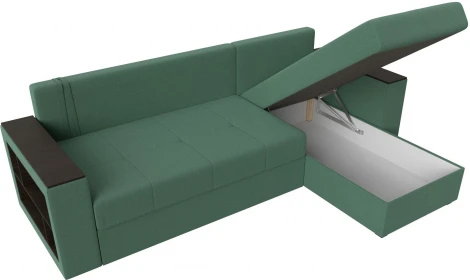 Диван угловой Дубай Лайт правый угол (Зеленый/Рогожка) Лига Диванов арт.121642