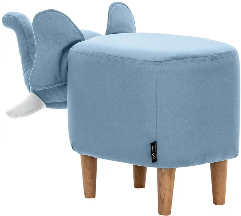 Пуф Leset Slon COMBI (Фанера,Массив дерева,Велюр/Синий,Белый) арт.2500000189944