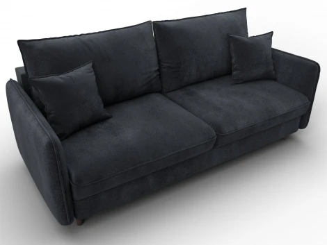 Диван прямой Лига-064 НПБ (ДСП/Дерево/Велюр/Темно-серый) Лига Диванов 129611