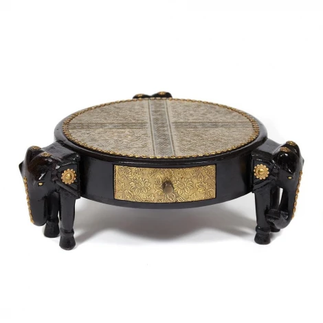 Столик Secret De Maison 3 SLONA ( mod. ND-005) этническая роспись (дерево манго/латунная чеканка)