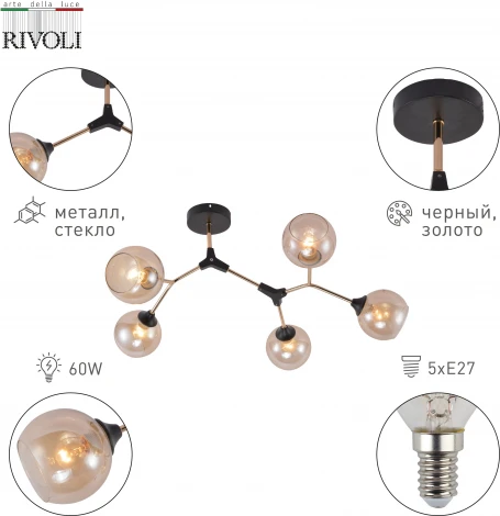 Потолочная люстра на штанге Rivoli Rita 3087-305