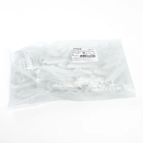 Дюбель-хомут для плоского кабеля (5-10мм) белый 100 шт. Stekker 39859