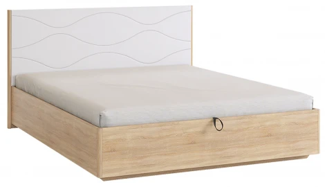Зара Кровать с подъемным механизмом Люкс 160х200 см, цвет дуб сонома/белый Mebelson (арт.SMZ-08.1623)