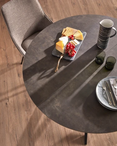 Обеденный стул La Forma (ex Julia Grup) Jenna (Серый/ Сталь,Фанера,Пена,Металл)