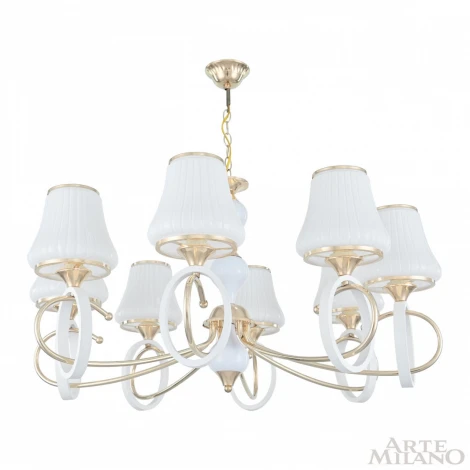 Подвесная люстра Arte Milano Florentia-2387 302387/8 Wh/Gd (220V, на цепи)